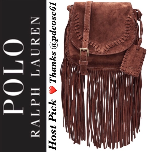 Polo Ralph Lauren Handbags - 🆕 Polo Ralph Lauren Fringed Italian Suede Bag